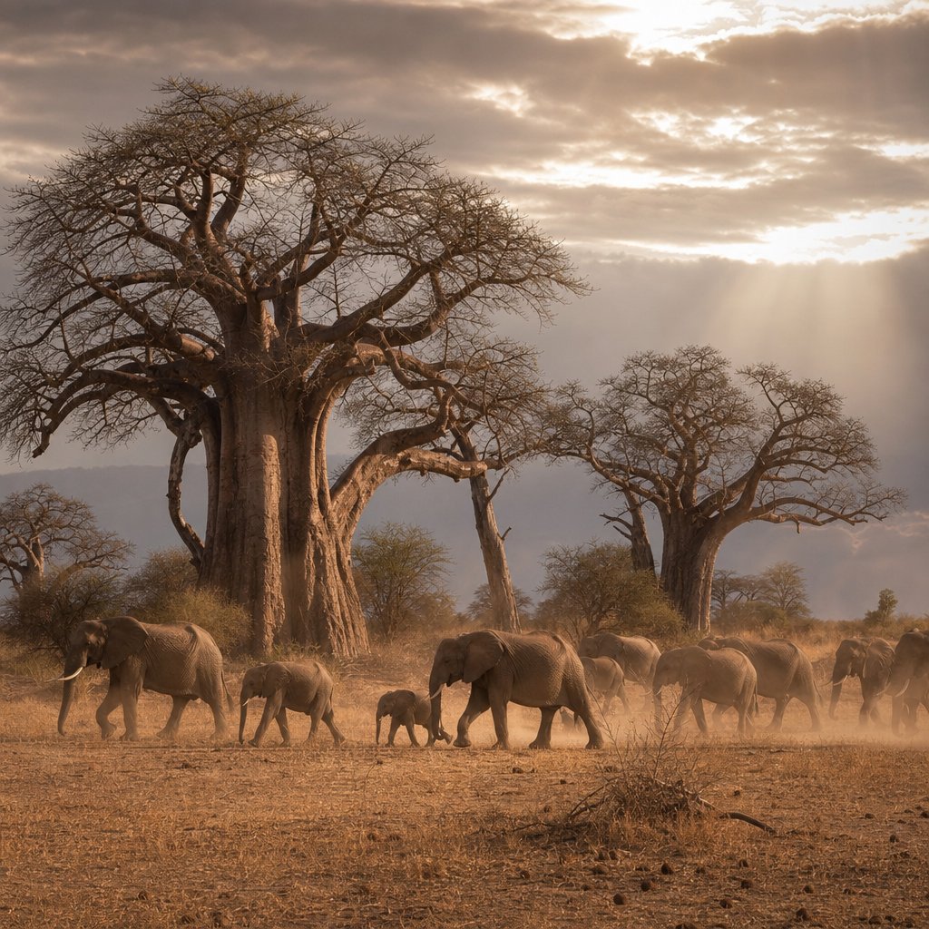 Elephants on the road